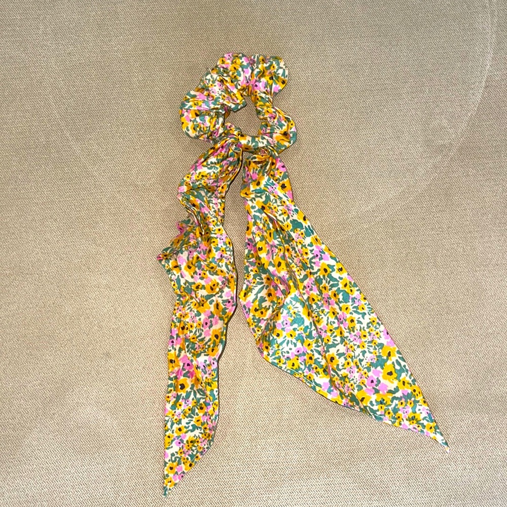 Floral Hair Scrunchie Bow